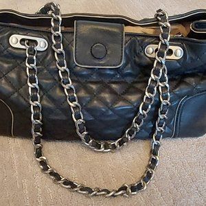 Gently Used Talbots Leather Shoulder Bag-Quilted w/ Chain Straps